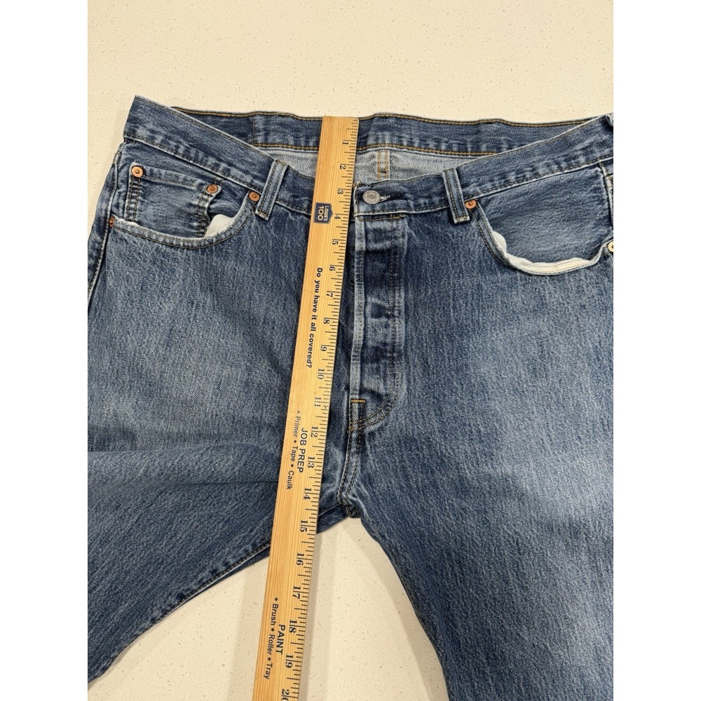 Levi's 501 Denim Jeans Pants Men's 38x34 Button Fly Blue - Picture 6 of 8